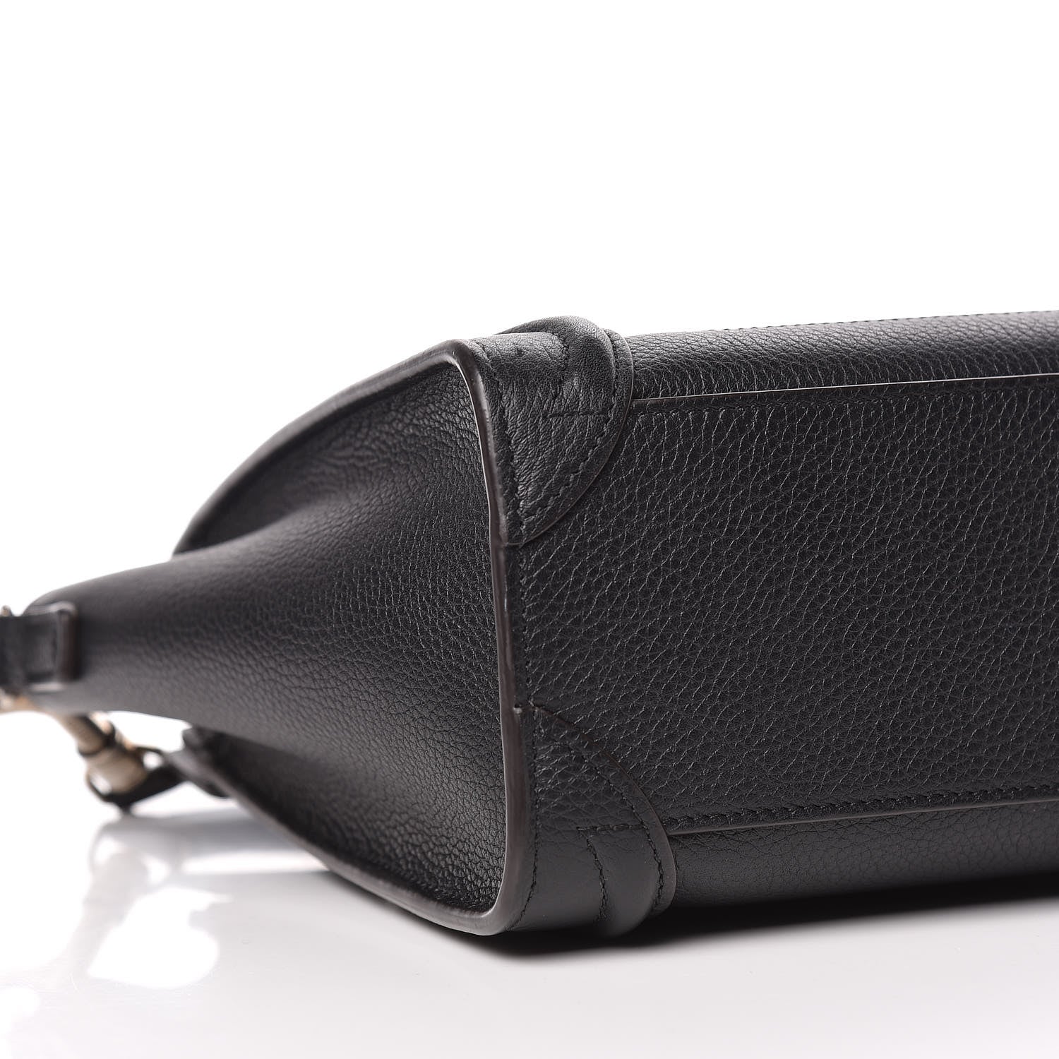Celine Drummed Calfskin Nano Luggage Black 7 of 8