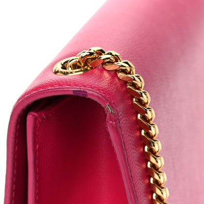 Saint Laurent Grain De Poudre Medium Monogram Kate Satchel Lipstick Fuchsia 17 of 18