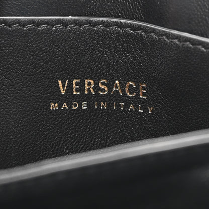 Versace Suede Studded Virtus Chain Clutch Black 6 of 9