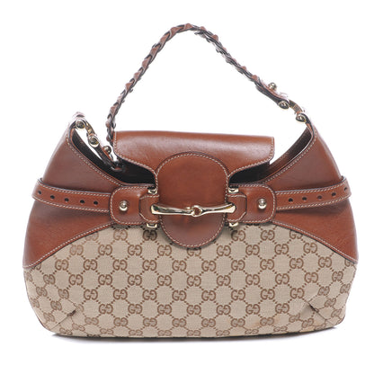 Gucci Monogram Medium Horsebit Hobo Brown 1 of 7