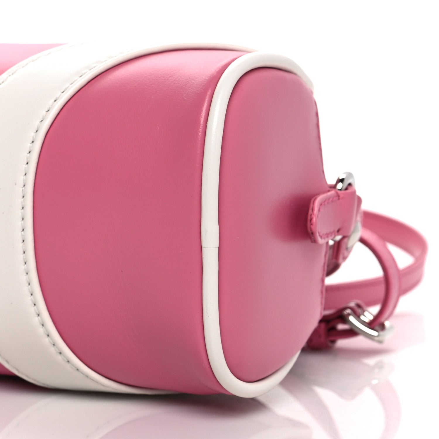 Prada Soft Calfskin Bowling Crossbody Bag Begonia White 9 of 10