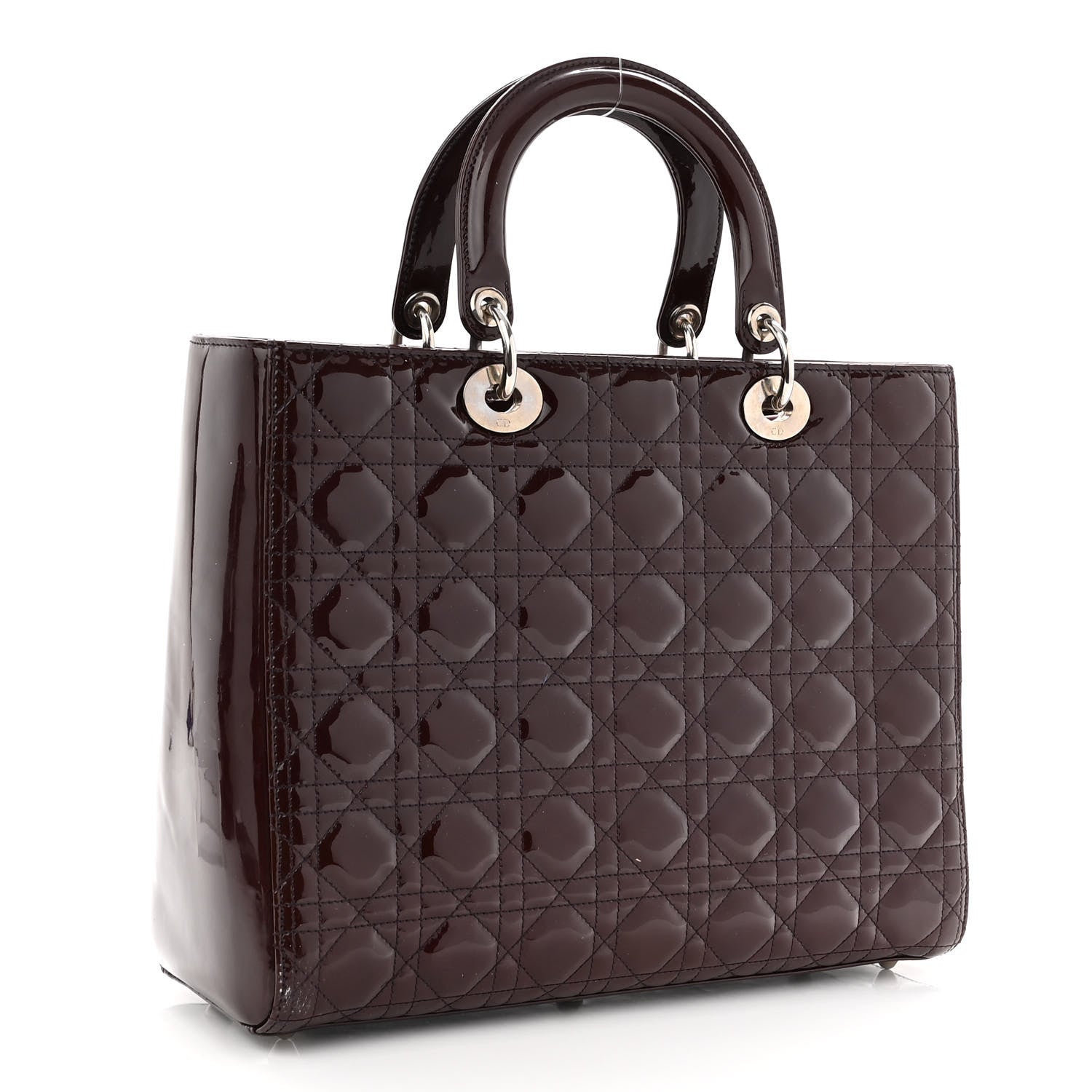 Christian Dior Patent Cannage Large Lady Dior Burgundy 2 of 10