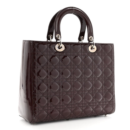Christian Dior Patent Cannage Large Lady Dior Burgundy 2 of 10