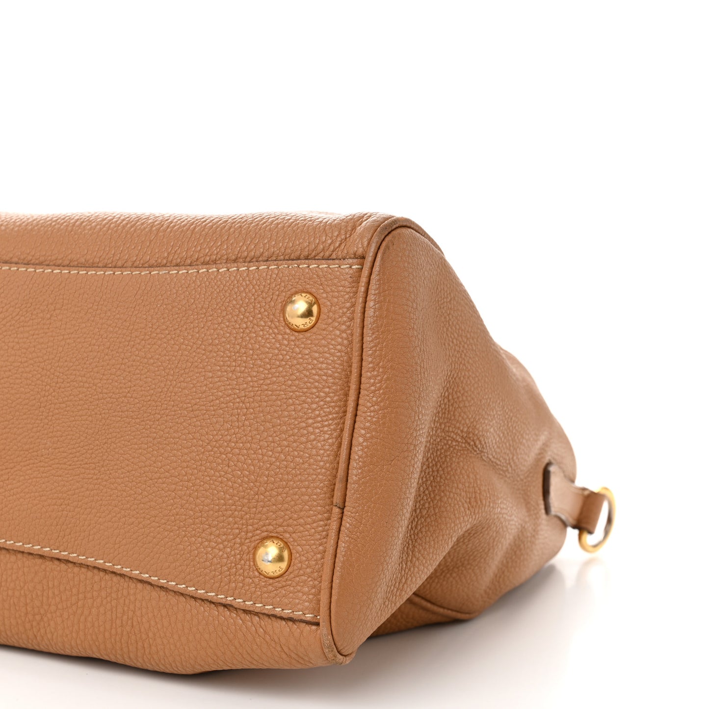 Vitello Daino Top Handle Zip Tote Caramel