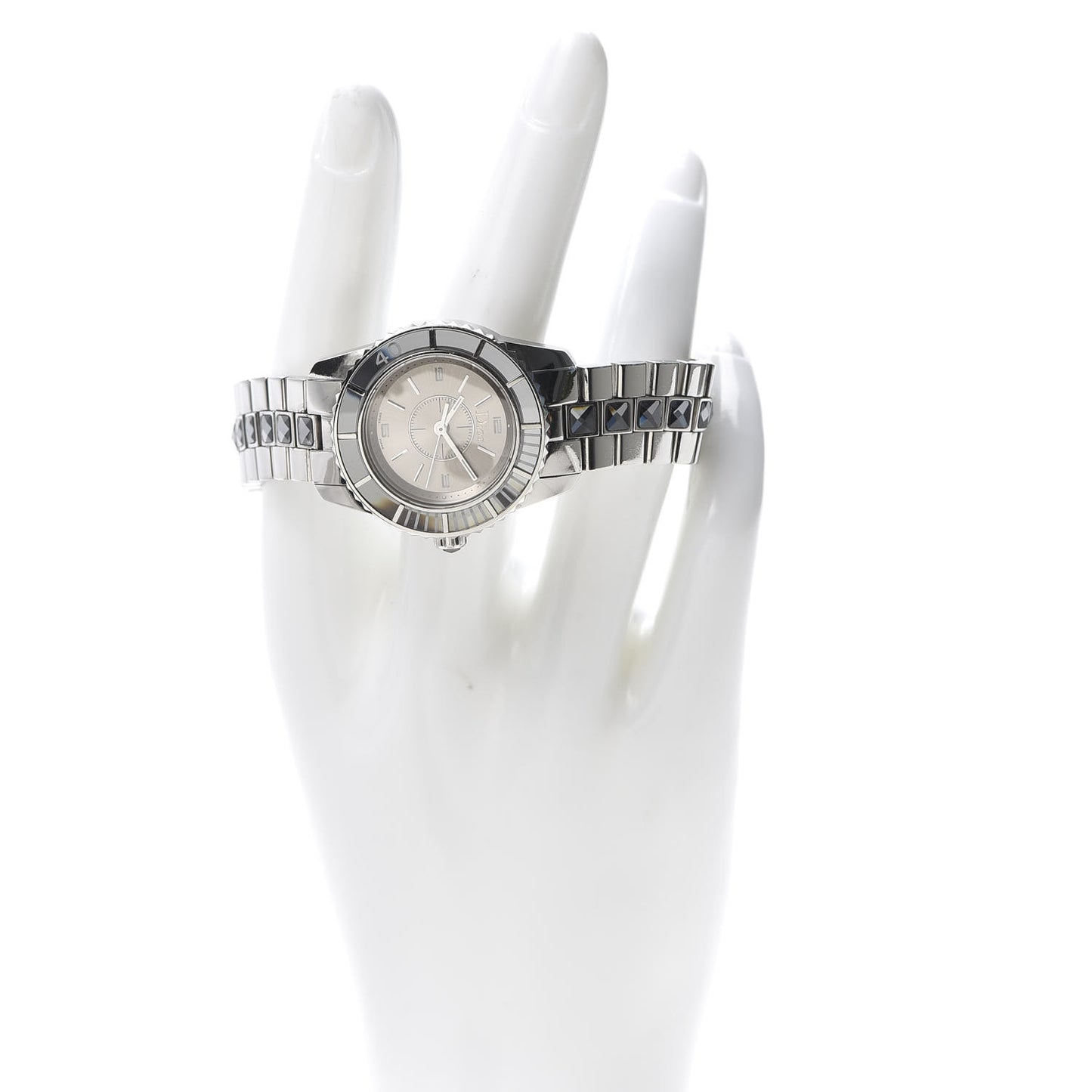 Stainless Steel Sapphire 29mm Christal Quartz Watch Gilt