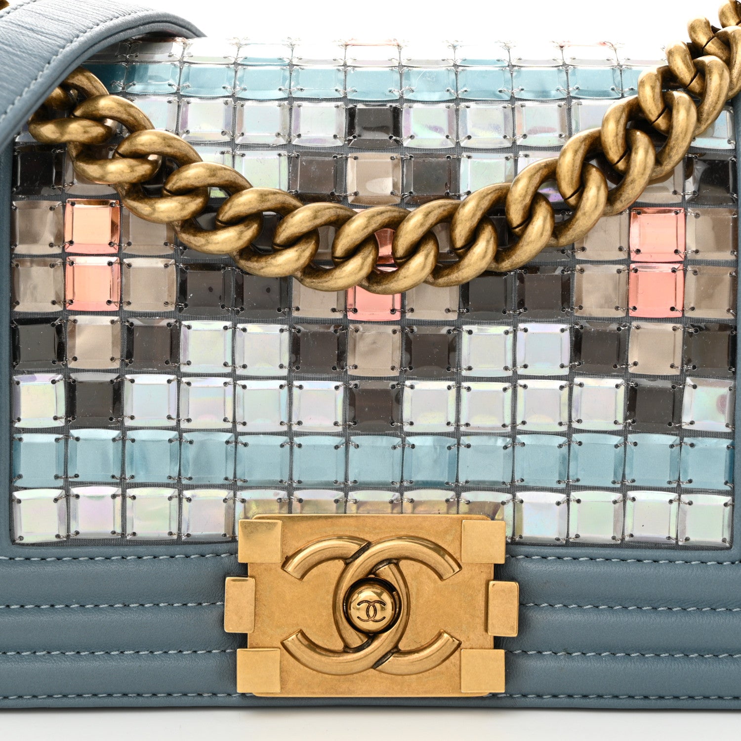 Chanel Lambskin Tile Embroidered Small Brasserie Mosaic Boy Flap