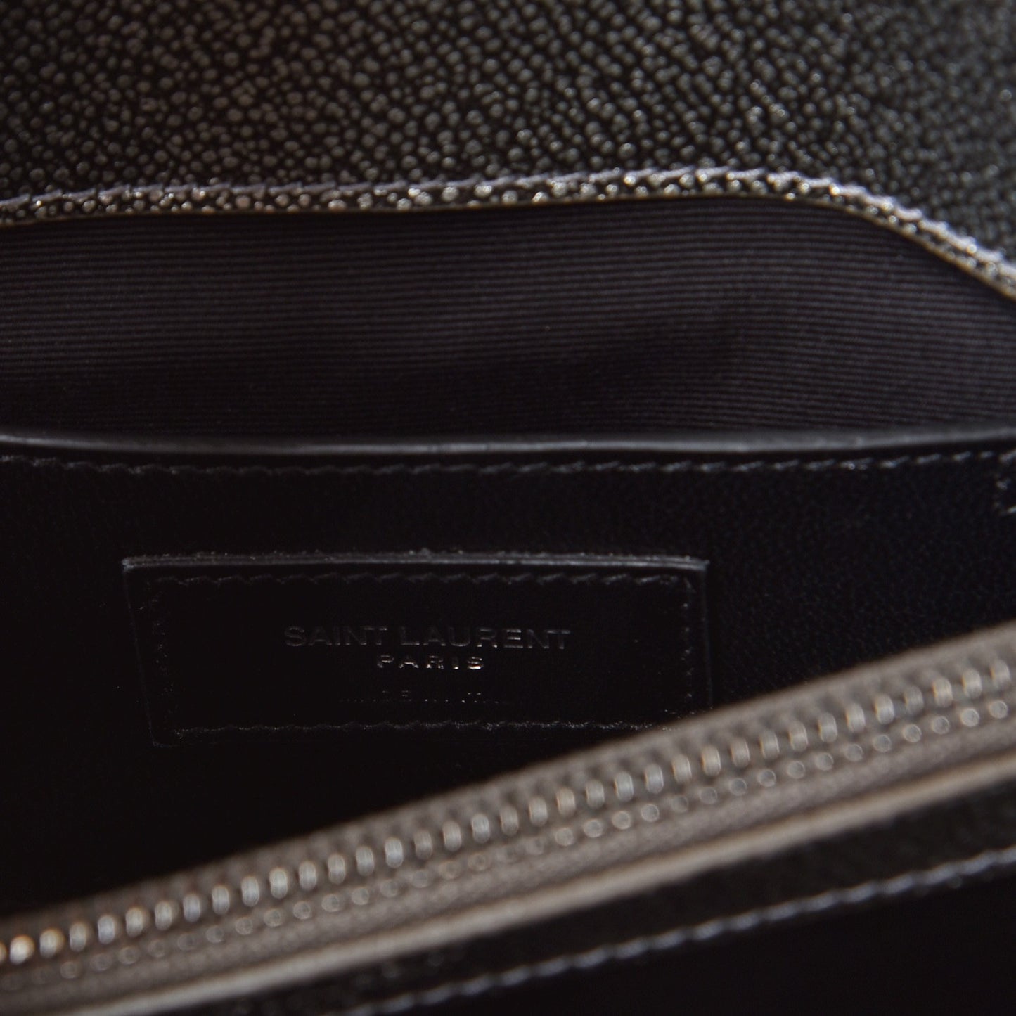 Metallic Grain De Poudre Matelasse Chevron Monogram Medium College Bag Gunmetal