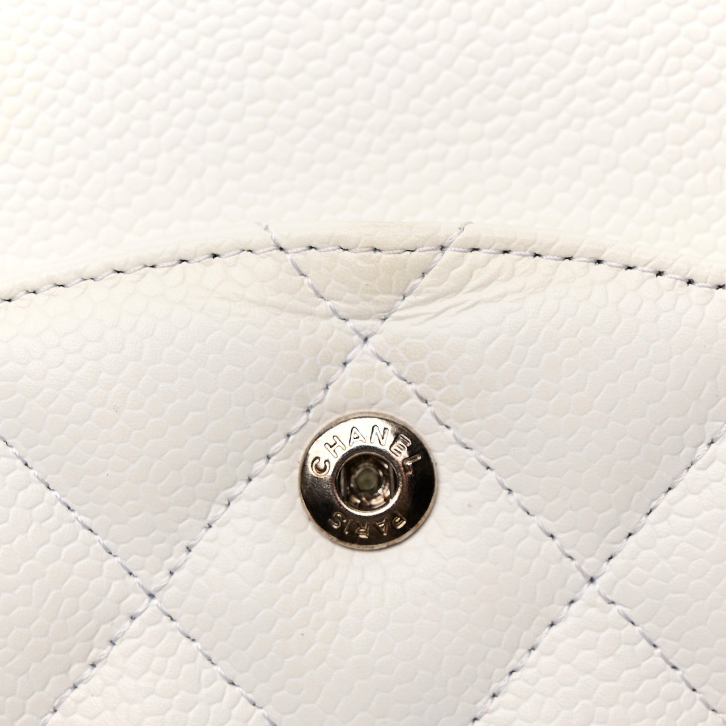 Caviar Quilted Jumbo Double Flap White