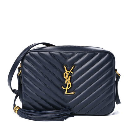 Saint Laurent Calfskin Matelasse Monogram Lou Camera Bag Navy 1 of 11