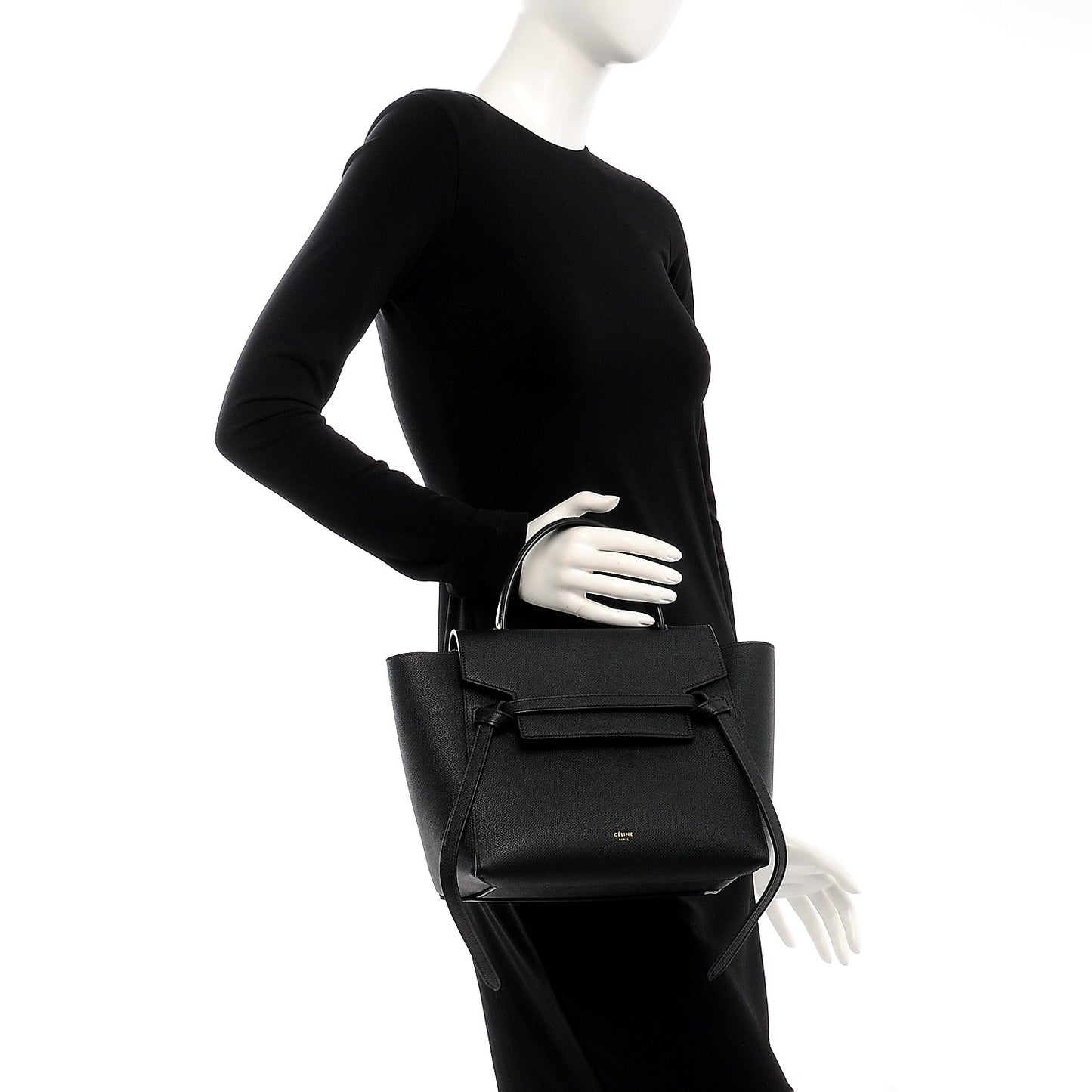 Grained Calfskin Micro Belt Bag Black