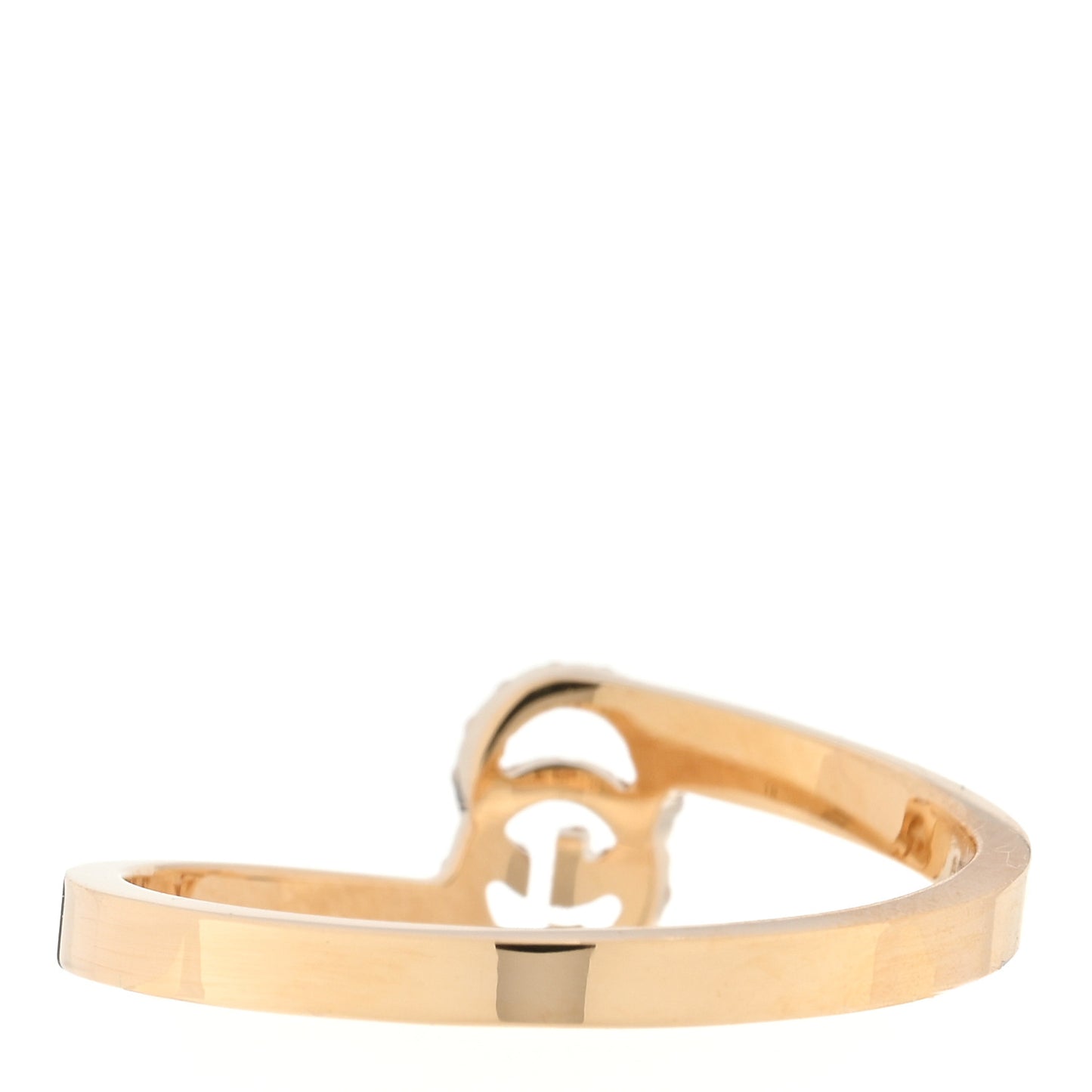 18K Yellow Gold Diamond GG Running Ring 55 7.25