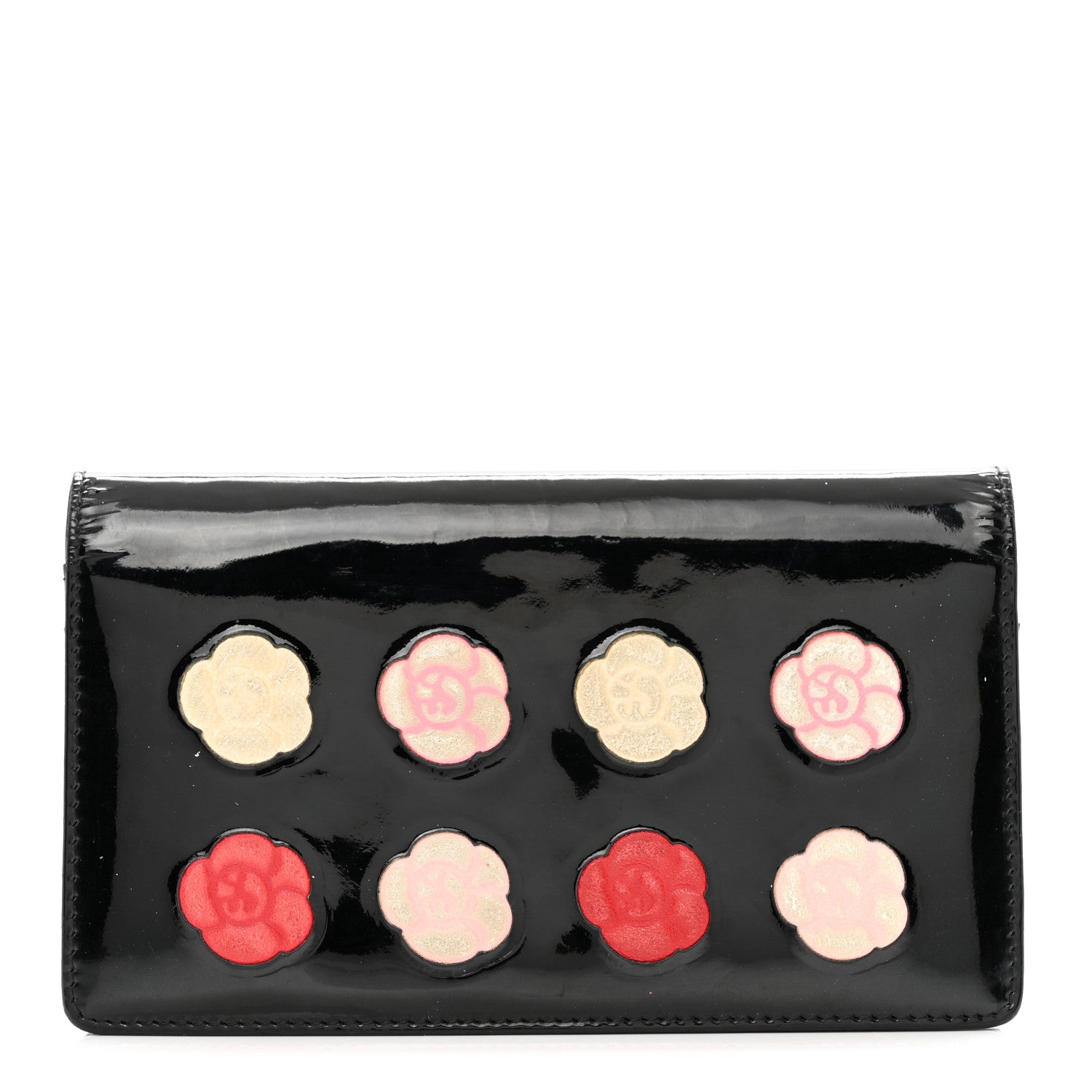 Chanel Patent Camellia Yen Wallet Black 1 of 10