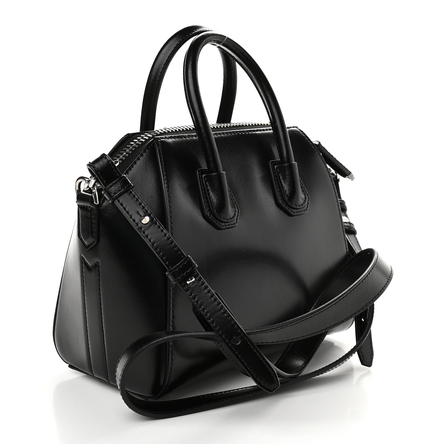 Shiny Lord Calfskin Mini Antigona Black