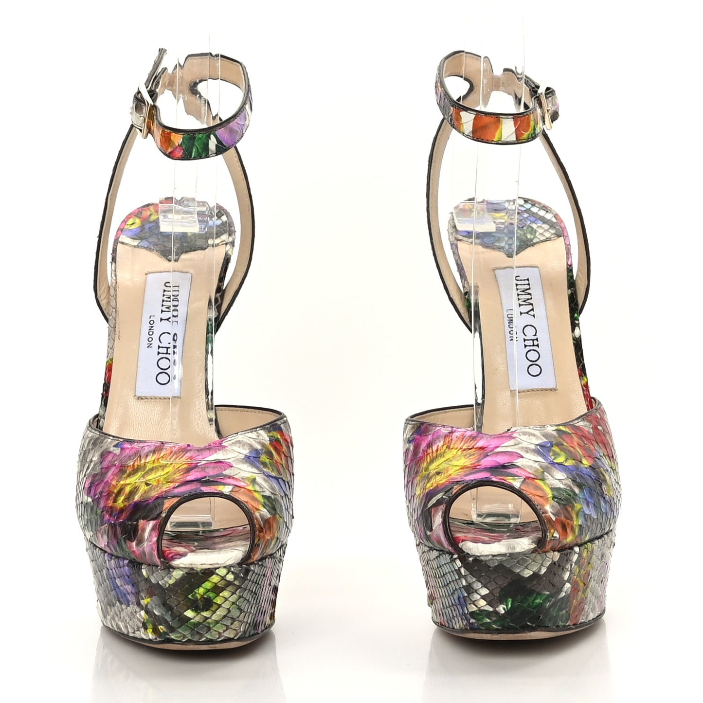 Python Floral Lola 130 Platform Sandals 36.5 Multicolor