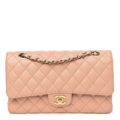 Chanel Caviar Quilted Medium Double Flap Beige 1 of 17