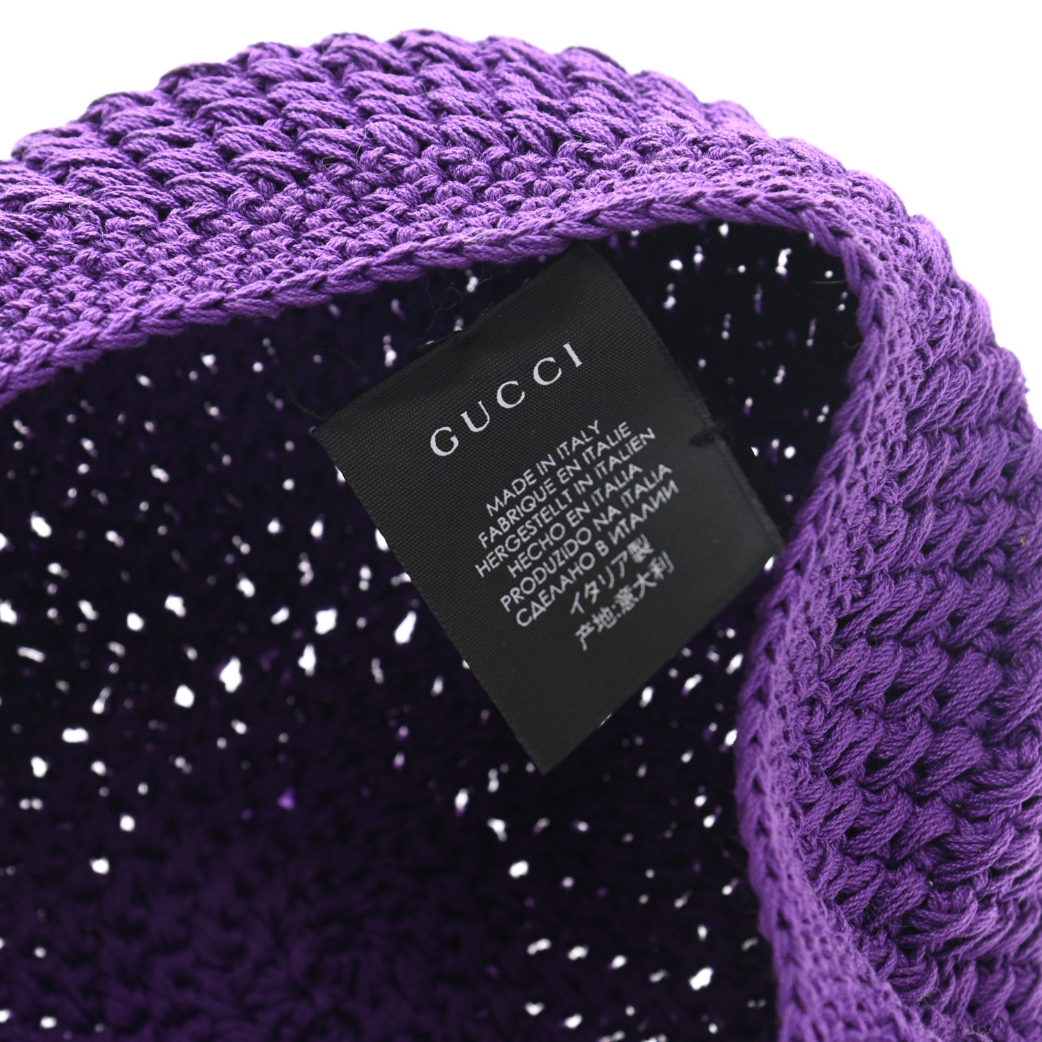 Gucci Cotton Clodette Tricot Knit Beret Hat M Purple 8 of 10