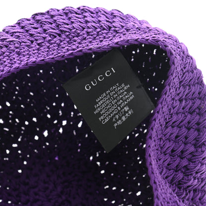 Gucci Cotton Clodette Tricot Knit Beret Hat M Purple 8 of 10