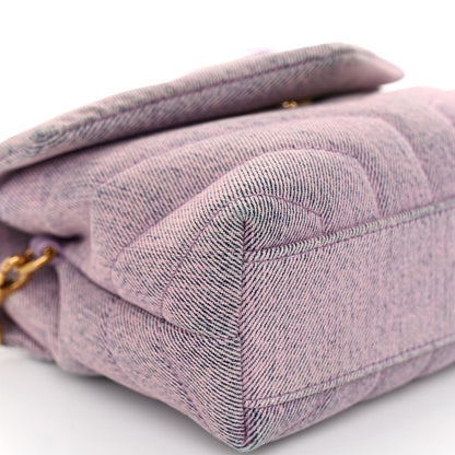Saint Laurent Denim Y Quilted Monogram Toy Loulou Crossbody Bag Bleached Lilac 9 of 10