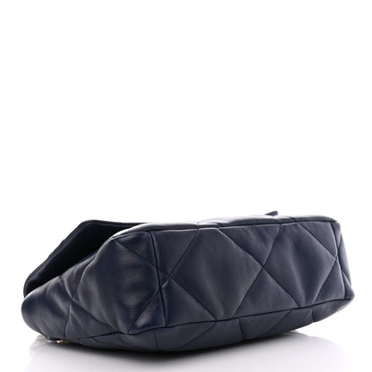 Chanel Lambskin Quilted Large Chanel 19 Flap Navy Blue 4 of 11