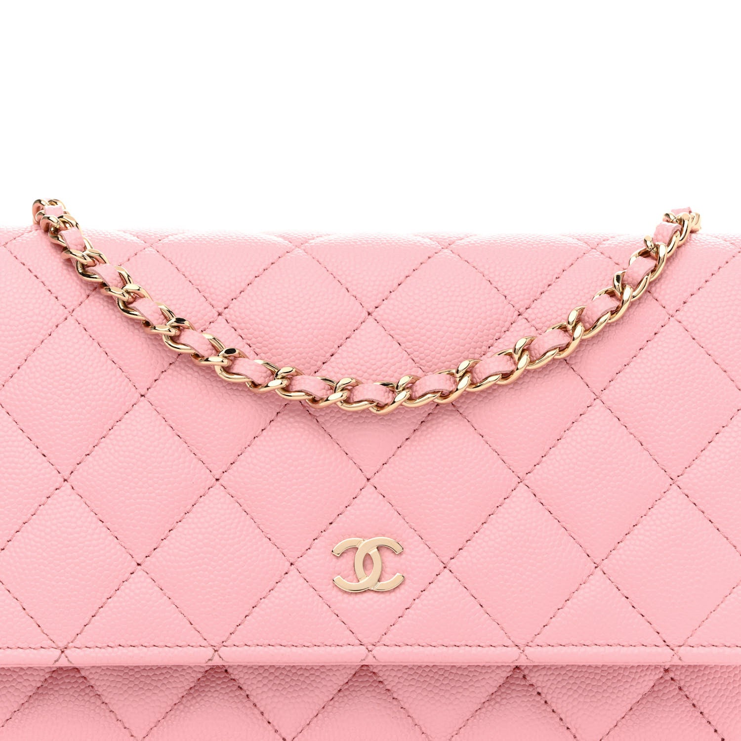 Chanel Caviar Quilted Wallet On Chain WOC Light Pink 9 of 12