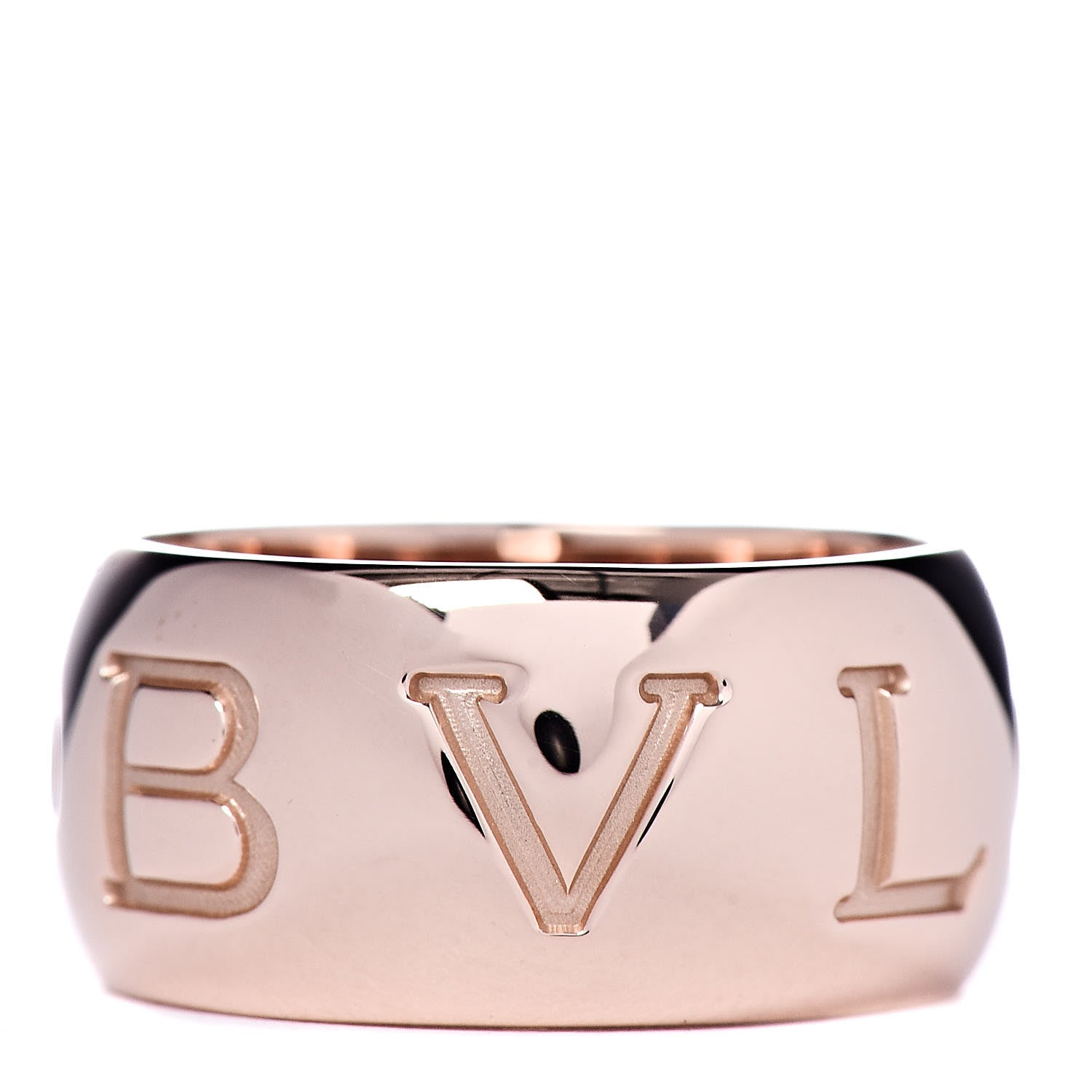 Bulgari 18K Rose Gold Monologo Ring 54 6.75 1 of 4
