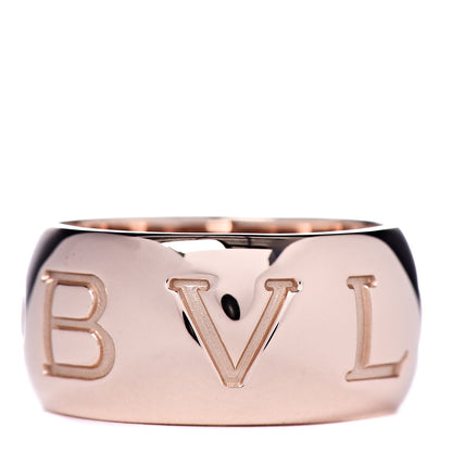 Bulgari 18K Rose Gold Monologo Ring 54 6.75 1 of 4