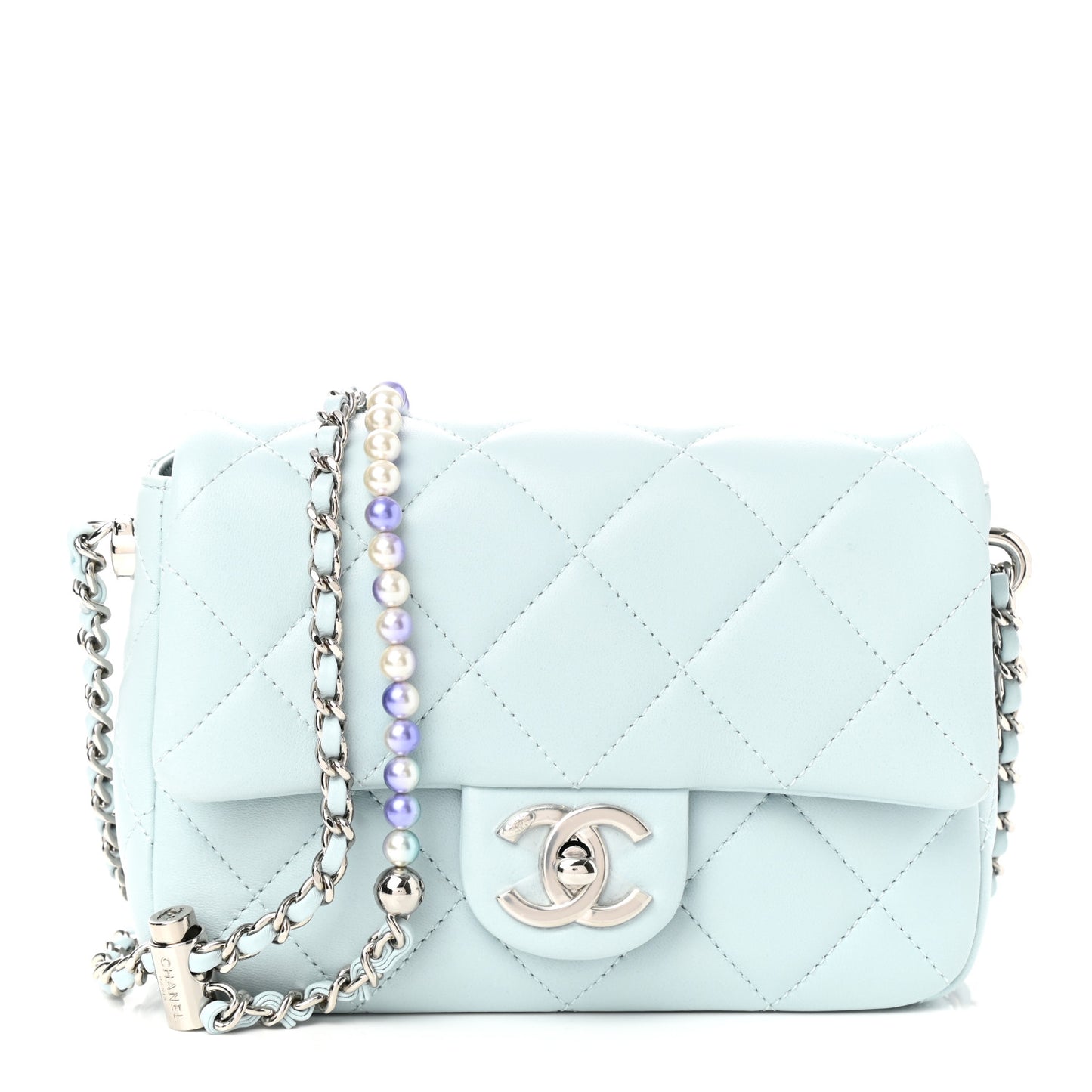 Lambskin Quilted Mini My Perfect Flap Light Blue