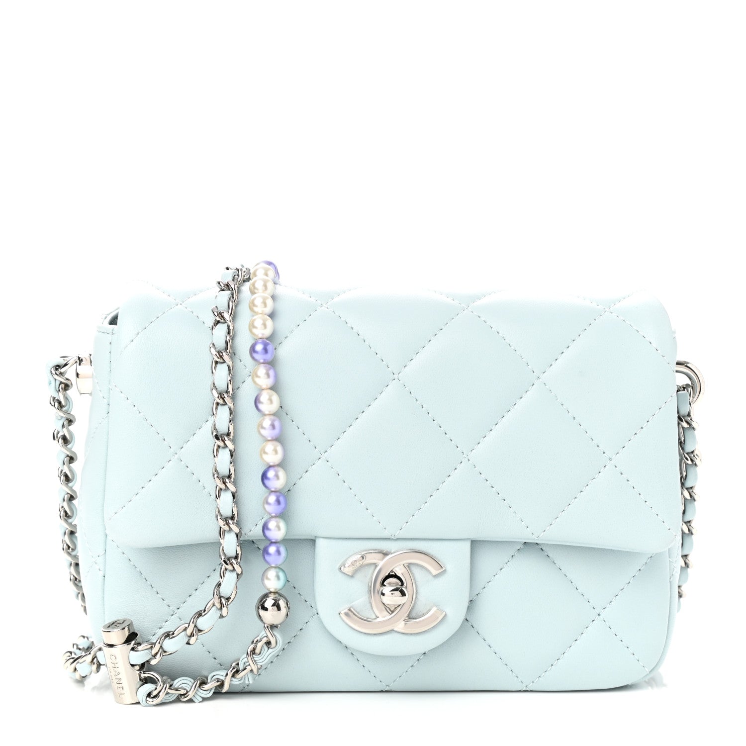 Chanel Lambskin Quilted Mini My Perfect Flap Light Blue 1 of 11