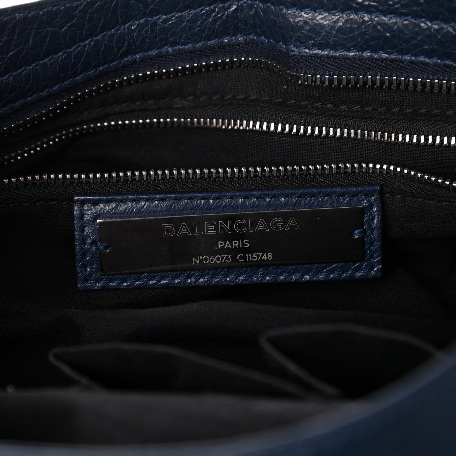 Balenciaga Agneau Classic Silver Hardware City Bleu Obscur 6 of 10