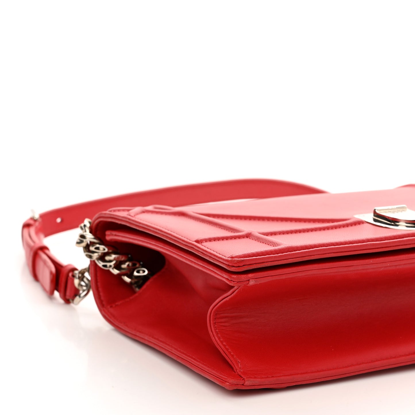 Lambskin Medium Diorama Flap Bag Red