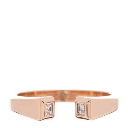 Hermes 18K Rose Gold Diamond PM Clou de Forge Ring 53 6.25 1 of 5