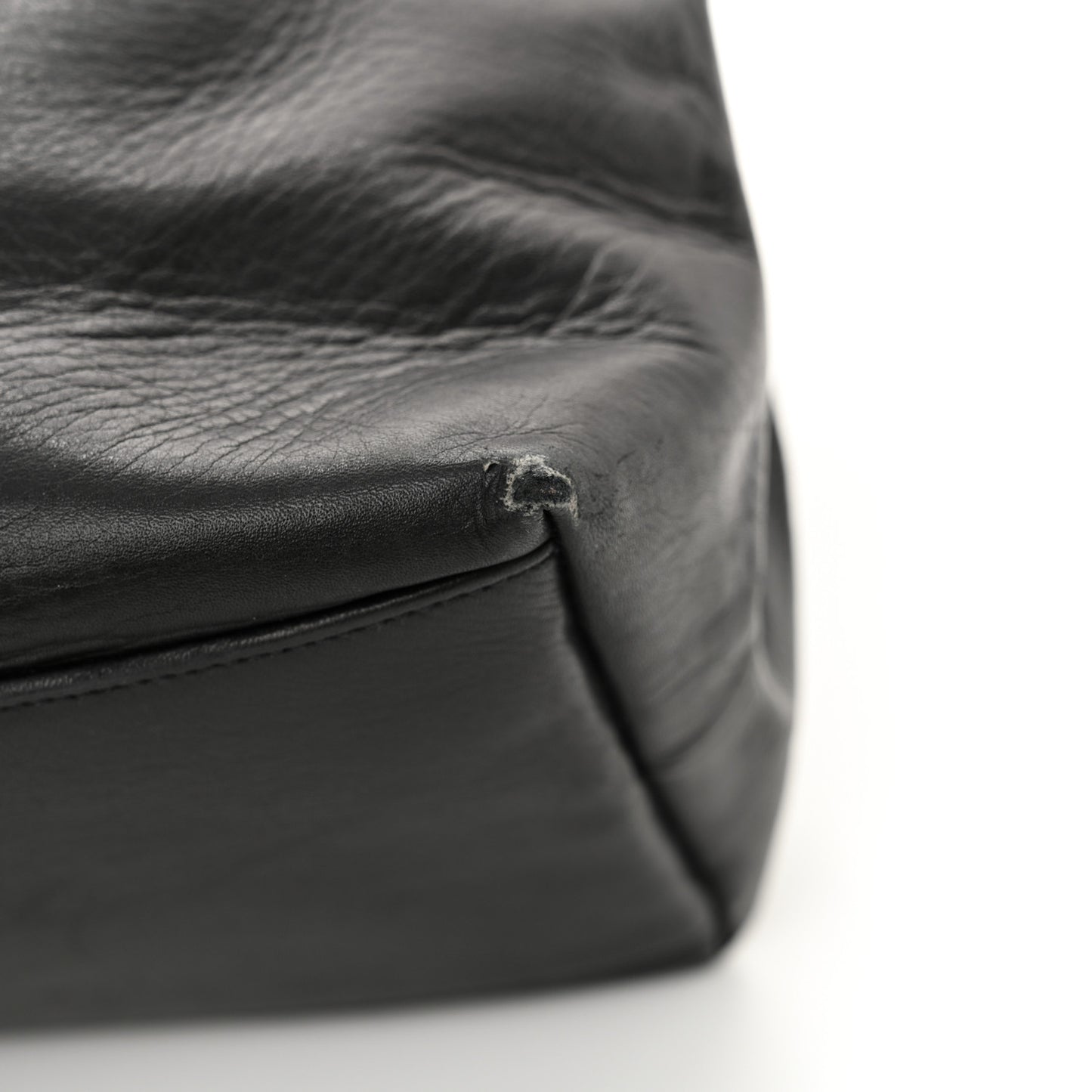 Lambskin Quilted Shopping Tote Black
