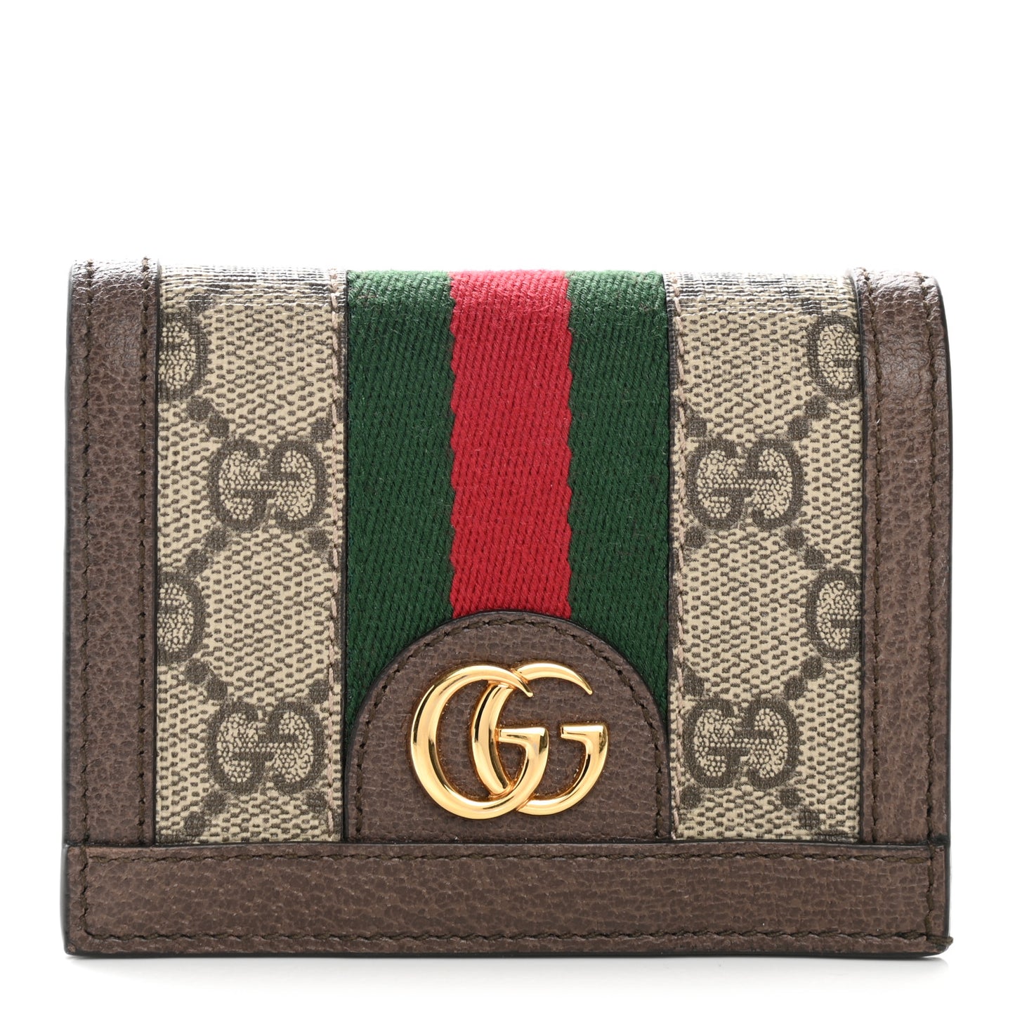 GG Supreme Monogram Web Ophidia Card Case Beige New Acero