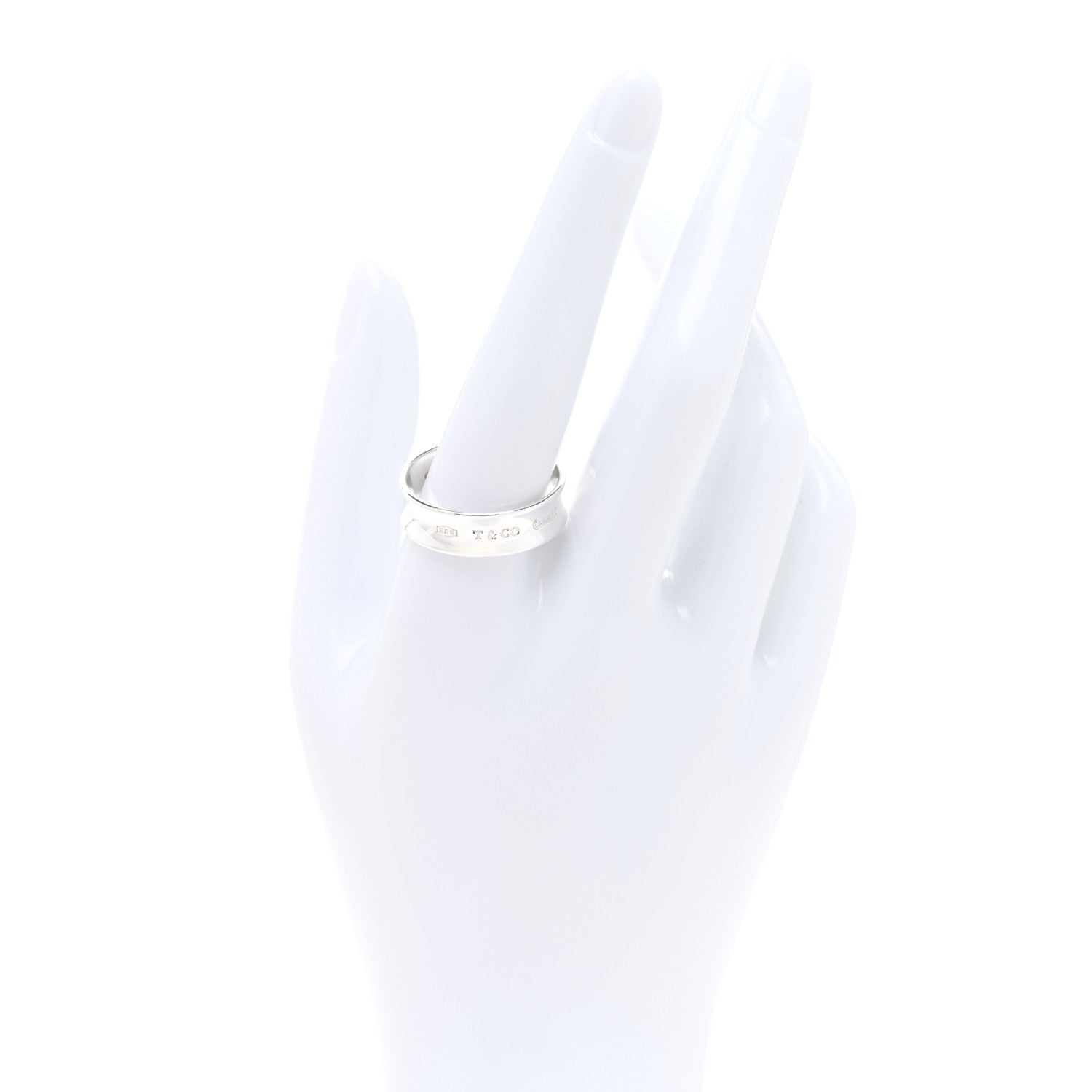 Tiffany Sterling Silver 1837 Band Ring 63 10.5 2 of 5