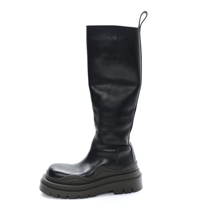 Bottega Veneta Calfskin The Tire High Boots 36 Black Camping 1 of 9