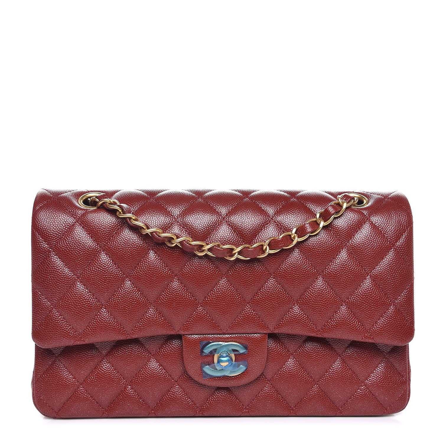 Chanel Caviar Quilted Medium Double Flap Dark Red 1 of 9