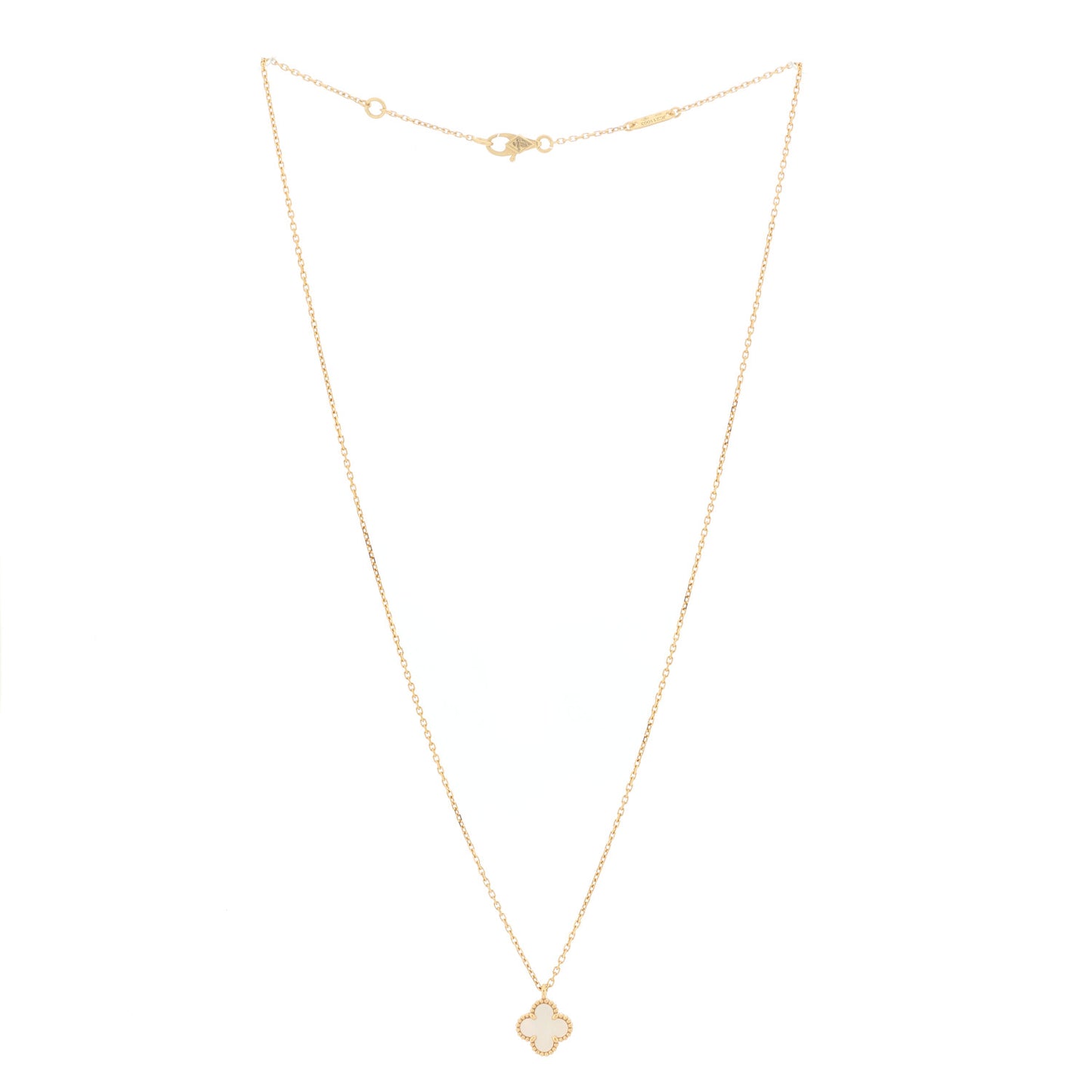 18K Yellow Gold Mother of Pearl Sweet Alhambra Pendant Necklace