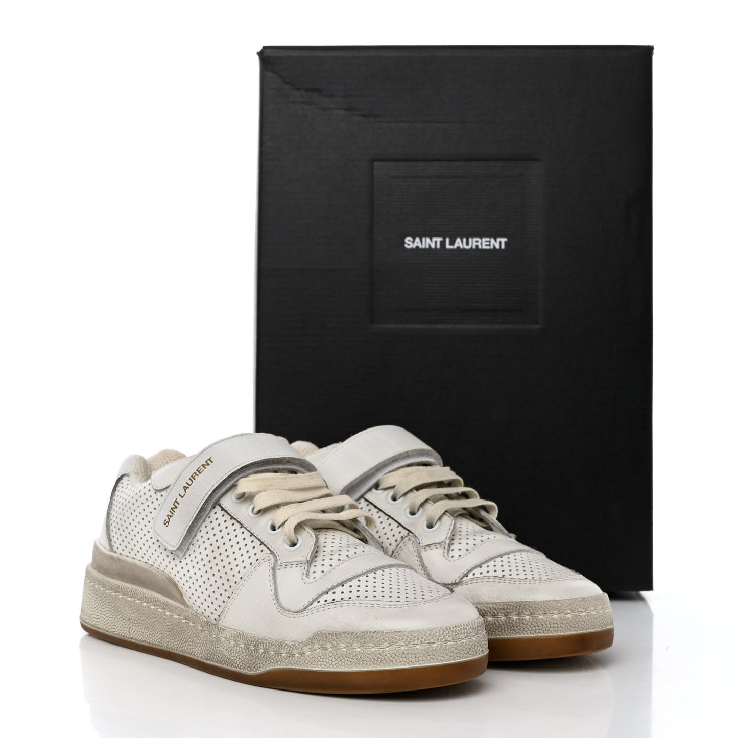 Calfskin Perforated Womens SL24 Sneakers 36.5 White