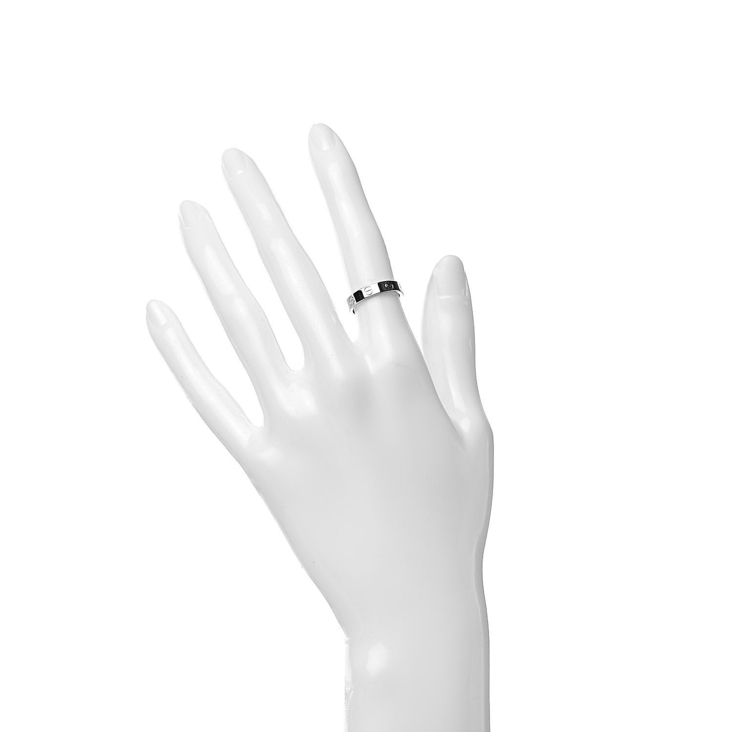 18K White Gold 3.5mm LOVE Wedding Band Ring 48 4.5