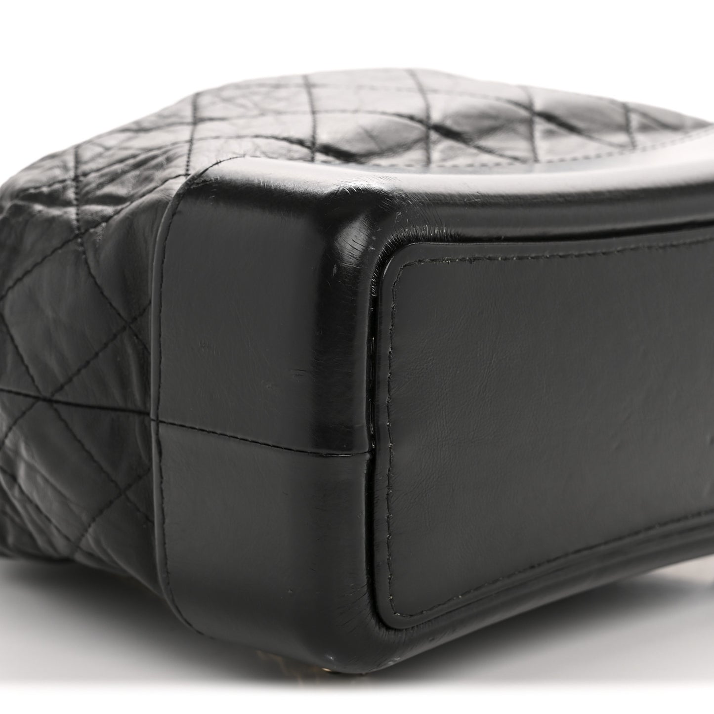 Aged Calfskin Quilted Gabrielle Backpack Black