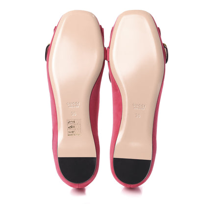 Gucci Kid Scamosciato GG Marmont Fringe Flats 36 Hot Pink 5 of 10