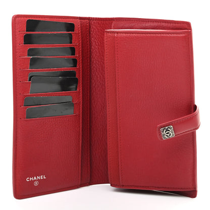 Chanel Calfskin CC Yen Wallet Red 6 of 9