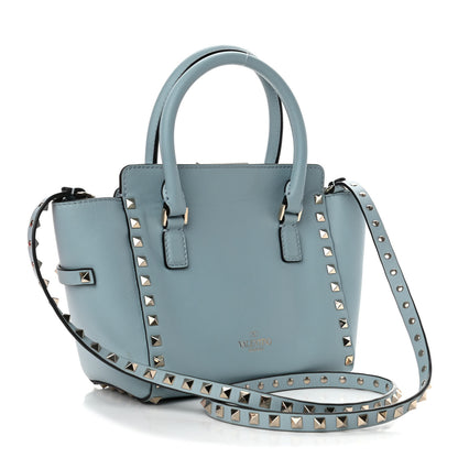 Valentino Garavani Vitello Mini Rockstud Double Handle Tote Sky Sorbet 2 of 5