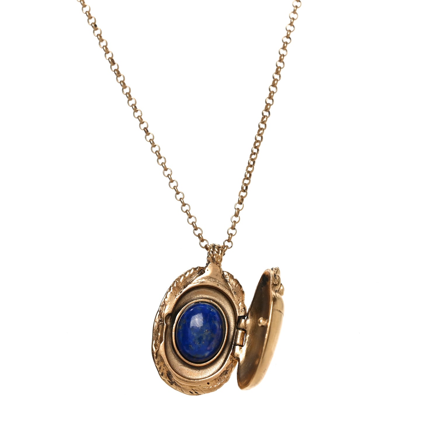 Metal Scarab CC Locket Necklace Gold