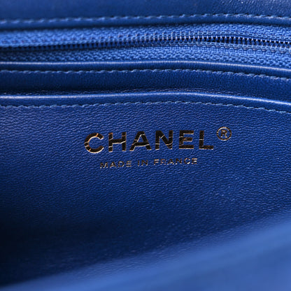 Chanel Satin Quilted Mini Rectangular Flap Blue 6 of 11