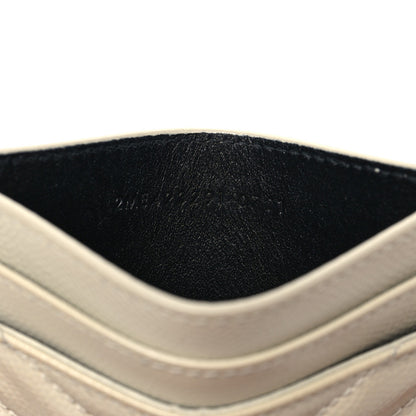 Saint Laurent Grain De Poudre Matelasse Chevron Monogram Credit Card Case Crema Soft 7 of 9