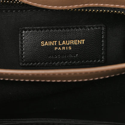 Saint Laurent Calfskin Y Quilted Monogram Toy Loulou Crossbody Bag Taupe 6 of 9