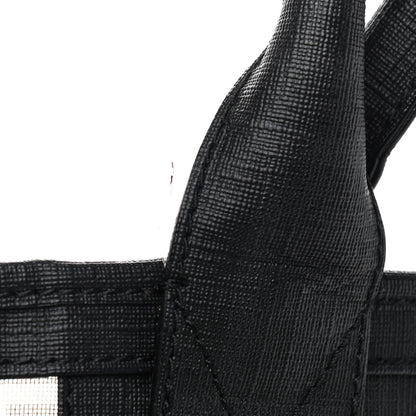 Fendi Mesh Glazed Fabric FF Shopping Tote Black 10 of 14