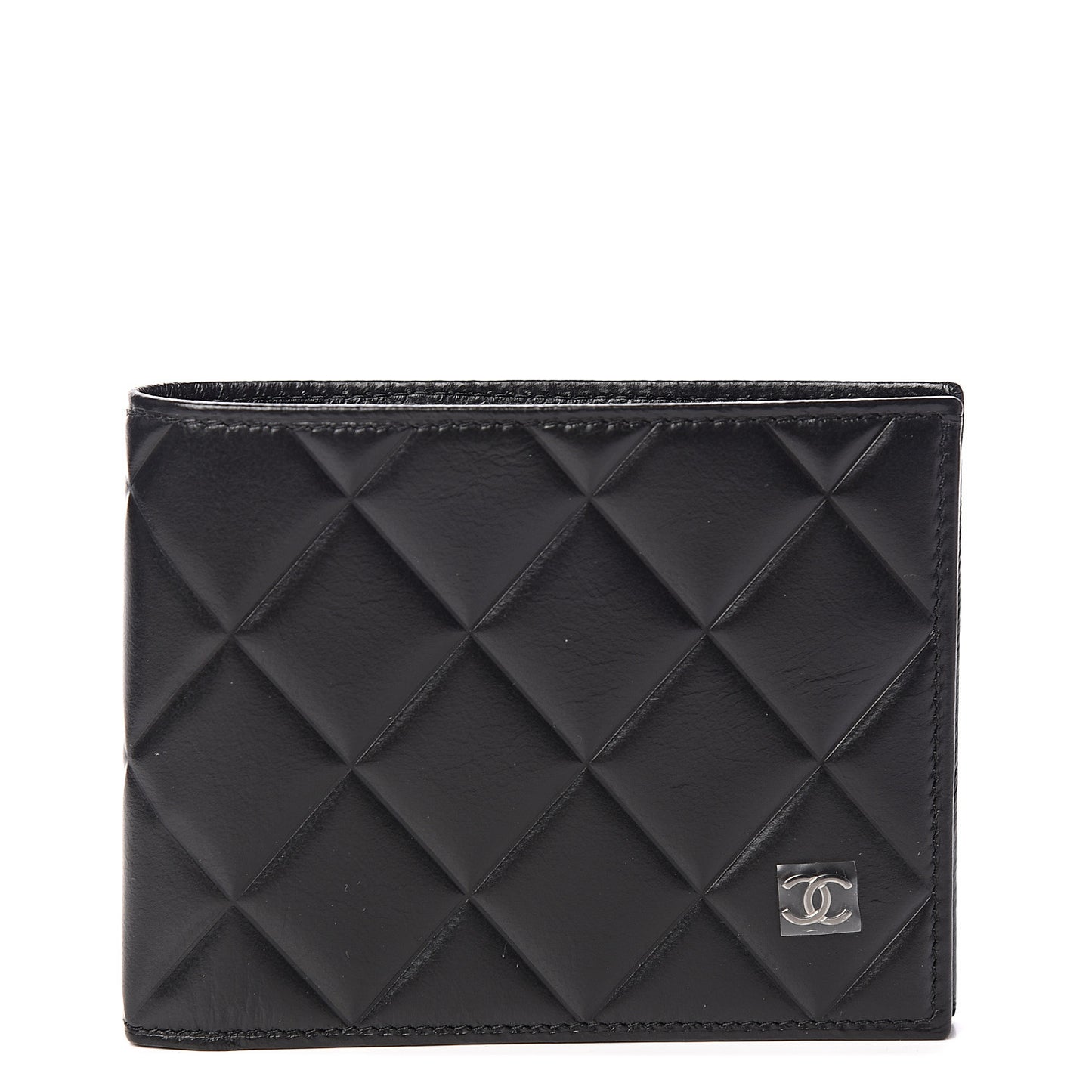 Calfskin Quilted Mens Small Pour Monsieur Wallet Black