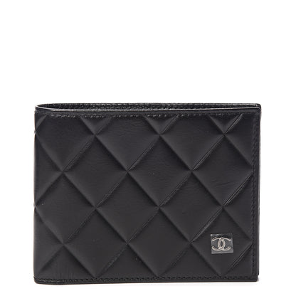 Chanel Calfskin Quilted Mens Small Pour Monsieur Wallet Black 1 of 8